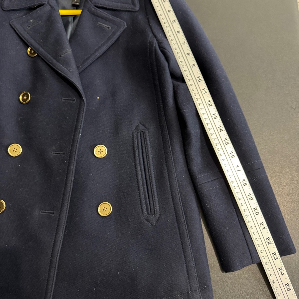 J Crew Wool Cashmere Nello Gori Peacoat Navy‎ Double Breasted Women XS 0 - Picture 4 of 8